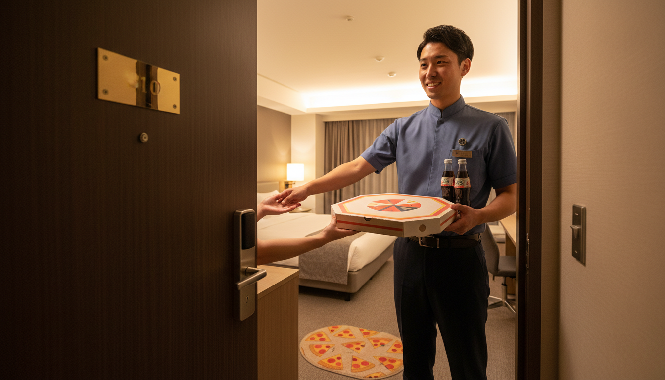 なぜアパホテルではピザが直接お部屋まで届くの？