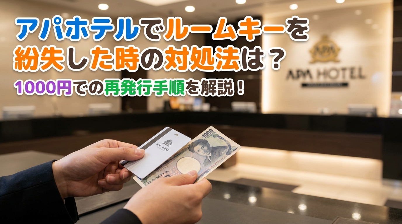アパホテルでルームキーを紛失した時の対処法は？1000円での再発行手順を解説！