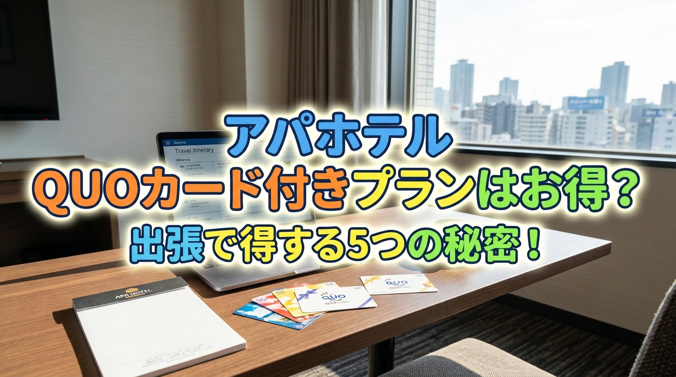 アパホテル quoカード付きプランはお得?出張で得する5つの秘密!