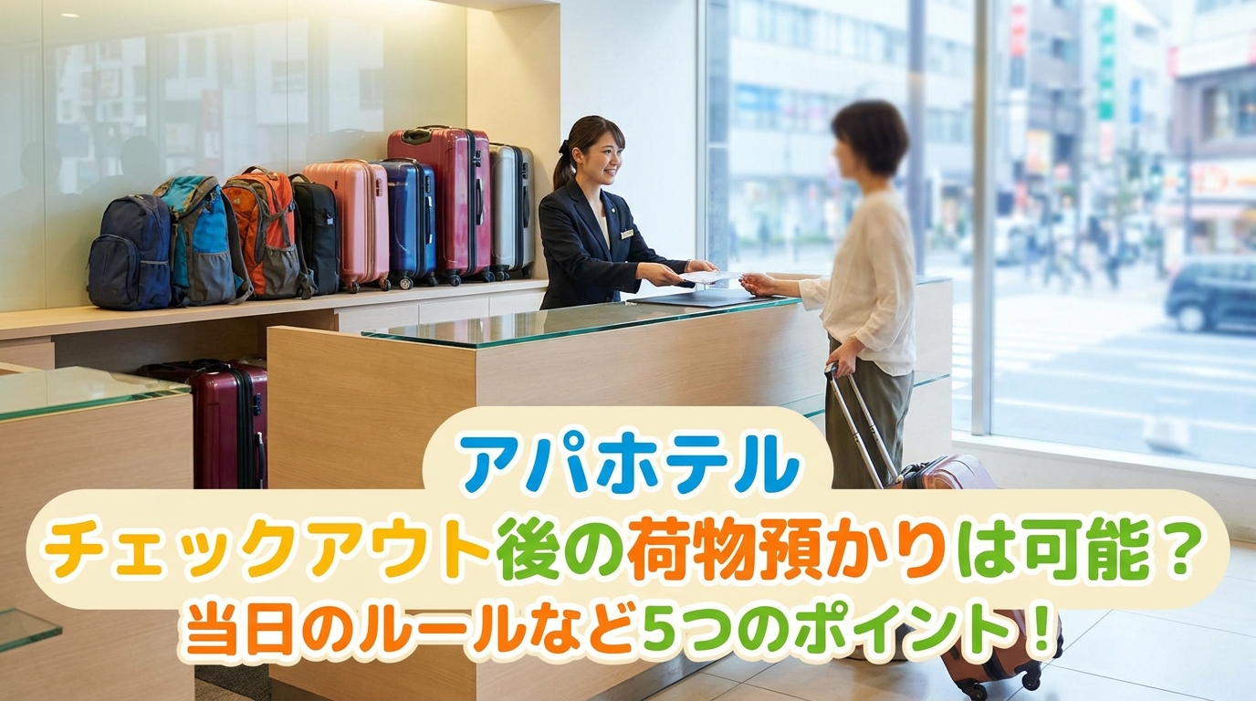 アパホテル チェックアウト後の荷物預かりは可能？当日のルールなど5つのポイント！