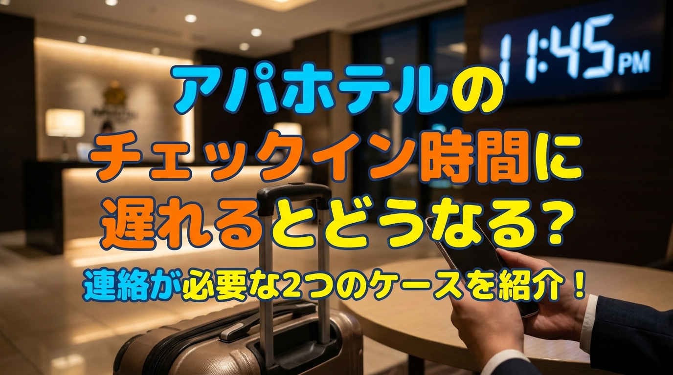 アパホテルのチェックイン時間に遅れるとどうなる?連絡が必要な2つのケースを紹介!