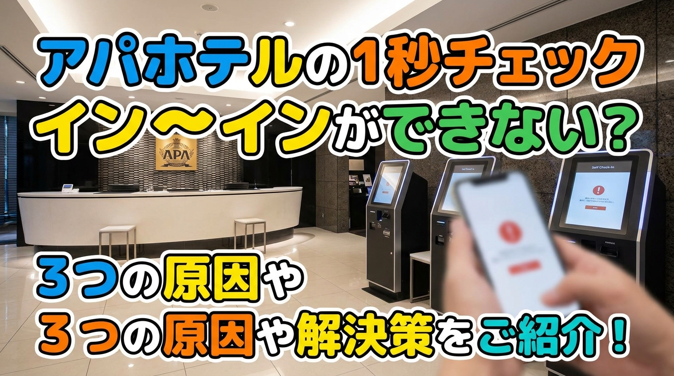アパホテルの1秒チェックインができない？3つの原因や解決策をご紹介！