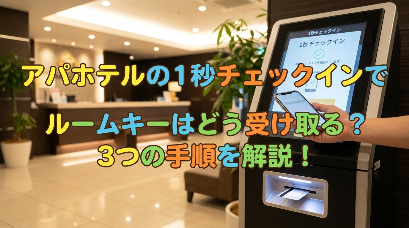 アパホテルの1秒チェックインでルームキーはどう受け取る？3つの手順を解説！