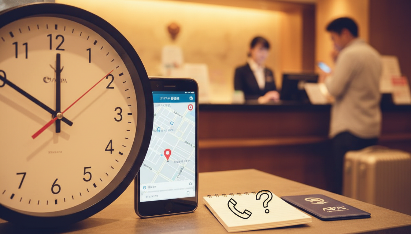 到着予定時刻から2時間以上遅れる場合や24時を過ぎる場合はホテルへ直接連絡が必要です